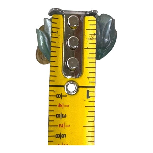 Vintage Floral Clip-On Earrings Pastel Blue Tulip 3d Flower Petite Small Girl - Picture 5 of 7